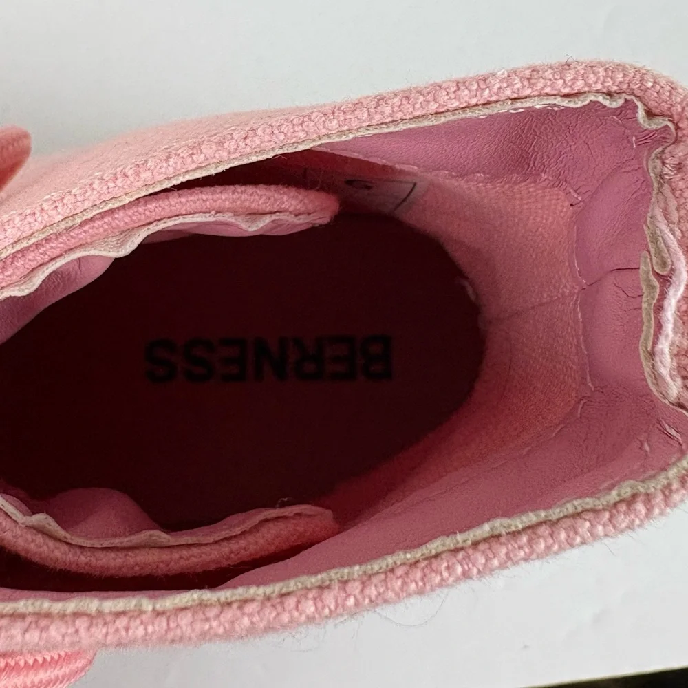 Berness Belle High-Top Lace Up Chunky Platform Sneakers in Pink